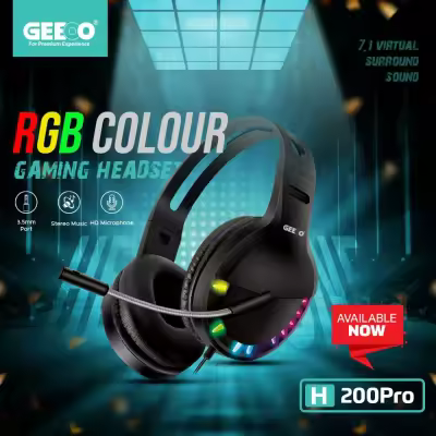 GEEOO H200 PRO RGB Colour Gaming Headphone