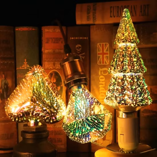 3D Firework Led Decorative Light Bulb Christmas Tree Shape(FRESH BOX)