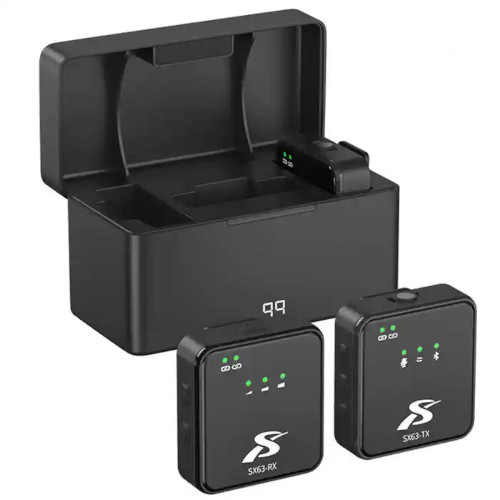 SX63 Wireless Mic Lavalier Microphone with Charging Case