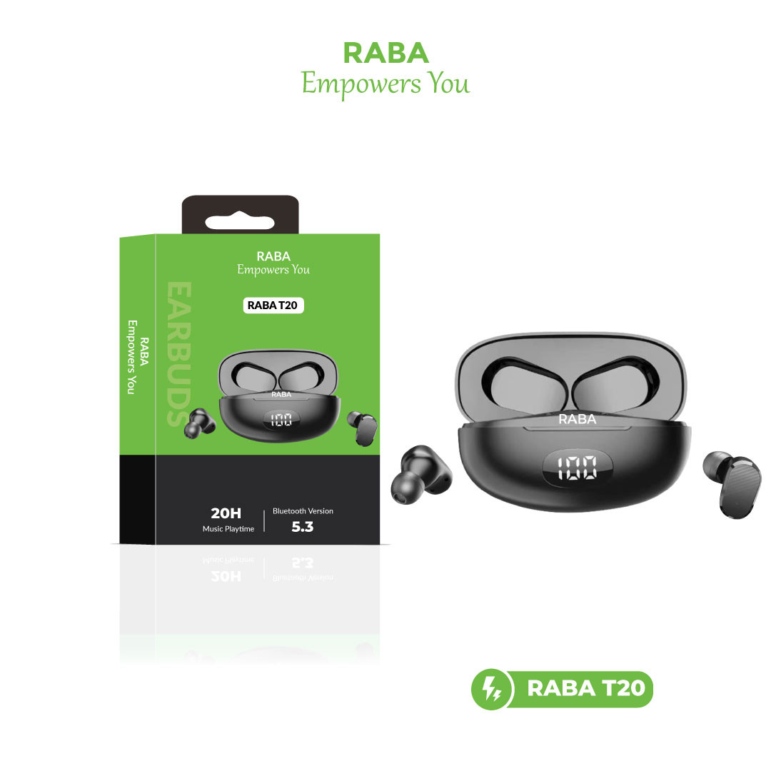 RABA T20 True Wireless Bluetooth Earbuds
