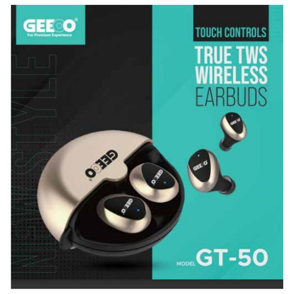 GEEOO GT 50 New Style True TWS Touch Control Wireless Earbuds