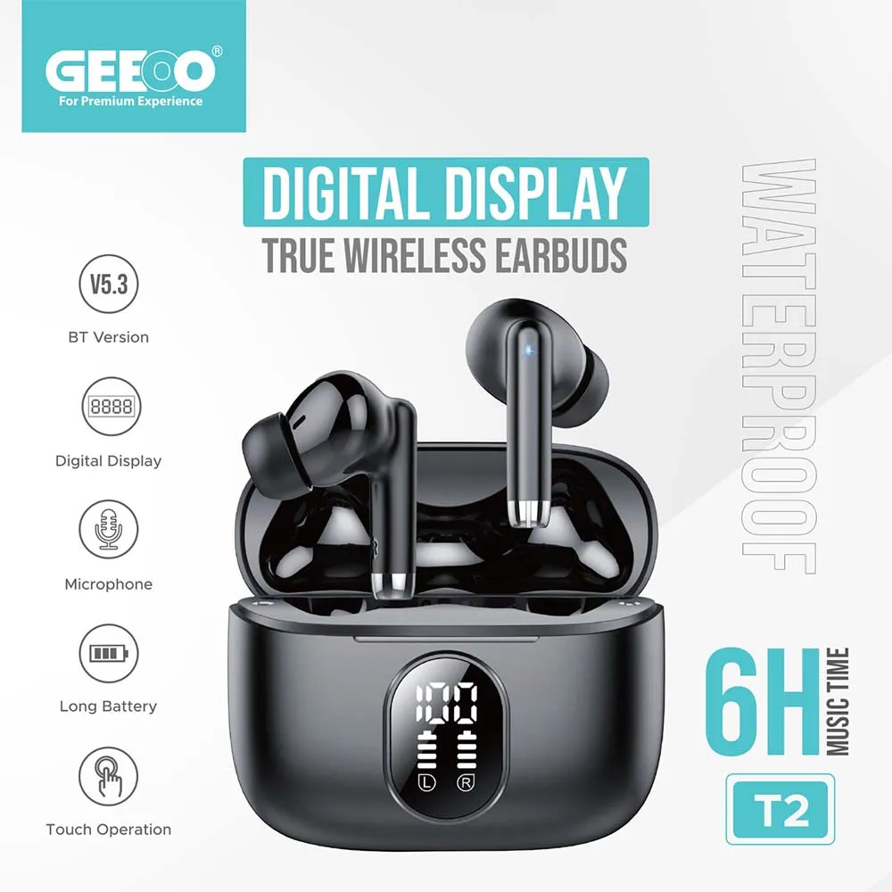 Geeoo T2 Digital Display True Wireless Earbuds