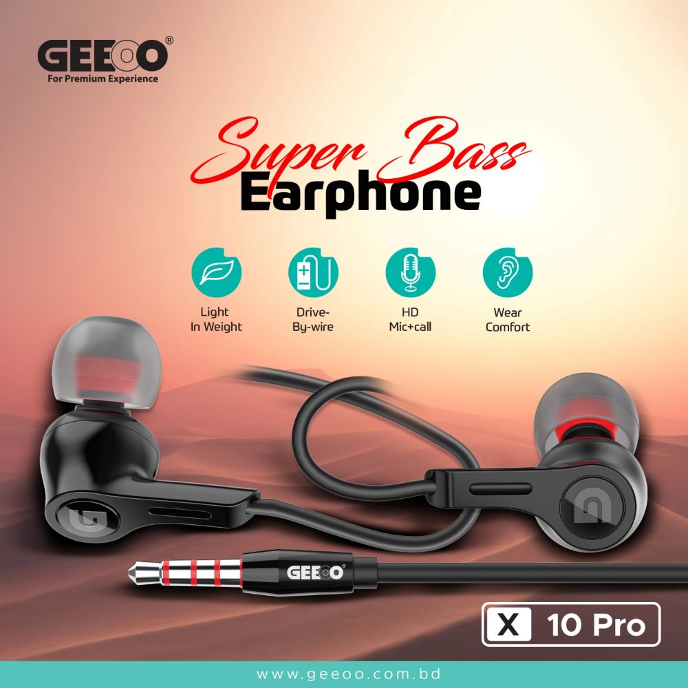 Geeoo X10 PRO Super Bass Earphone