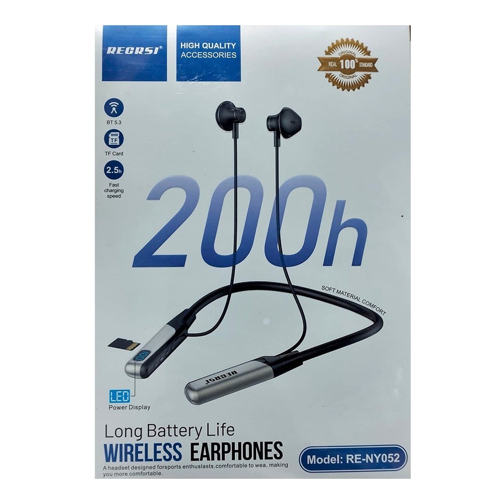 Recrsi RE-NY052 200H Backup Wireless Bluetooth Neckband