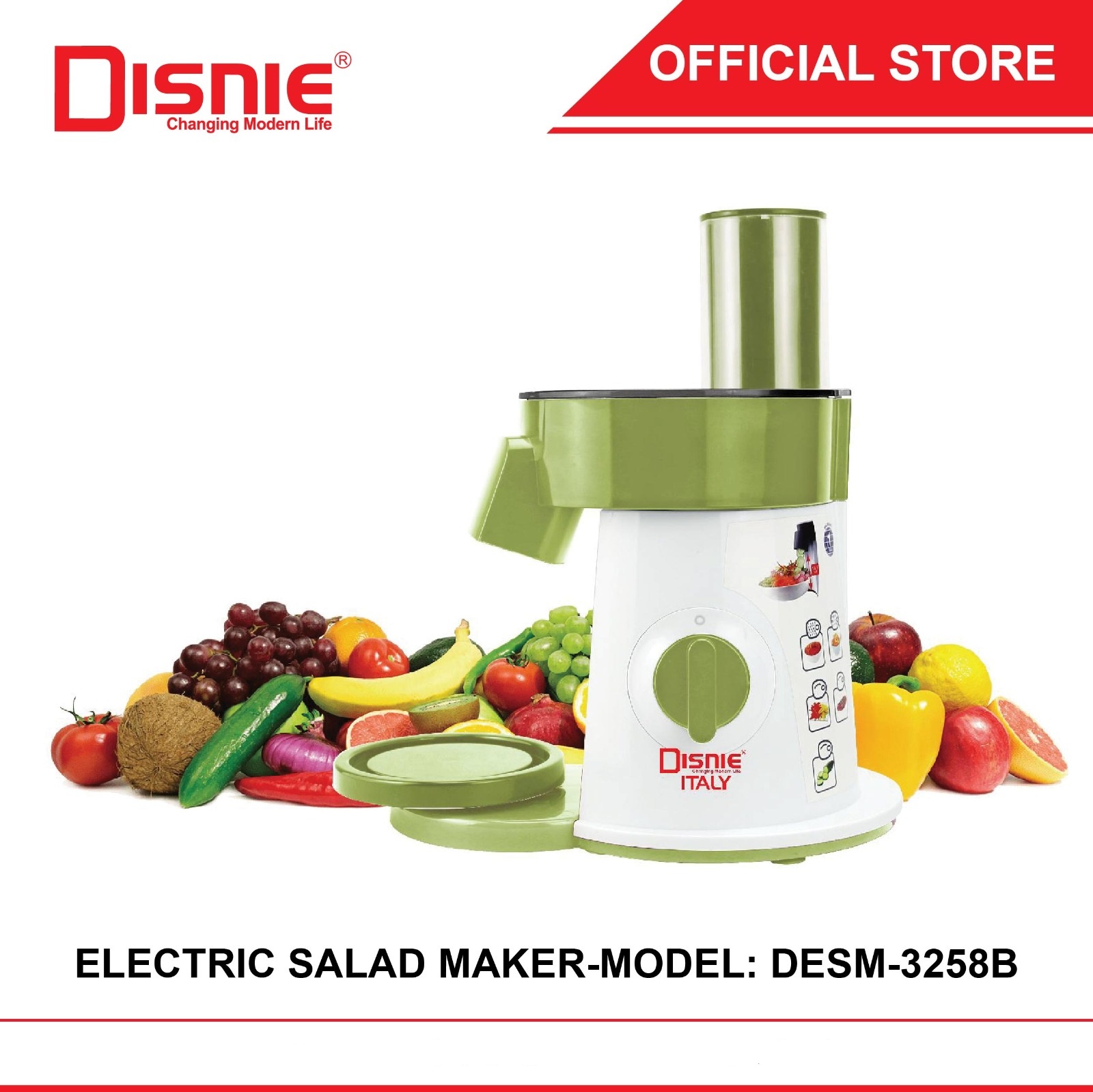 Disnie DESM-3258B Electric Food Chopper and Salad Cutter