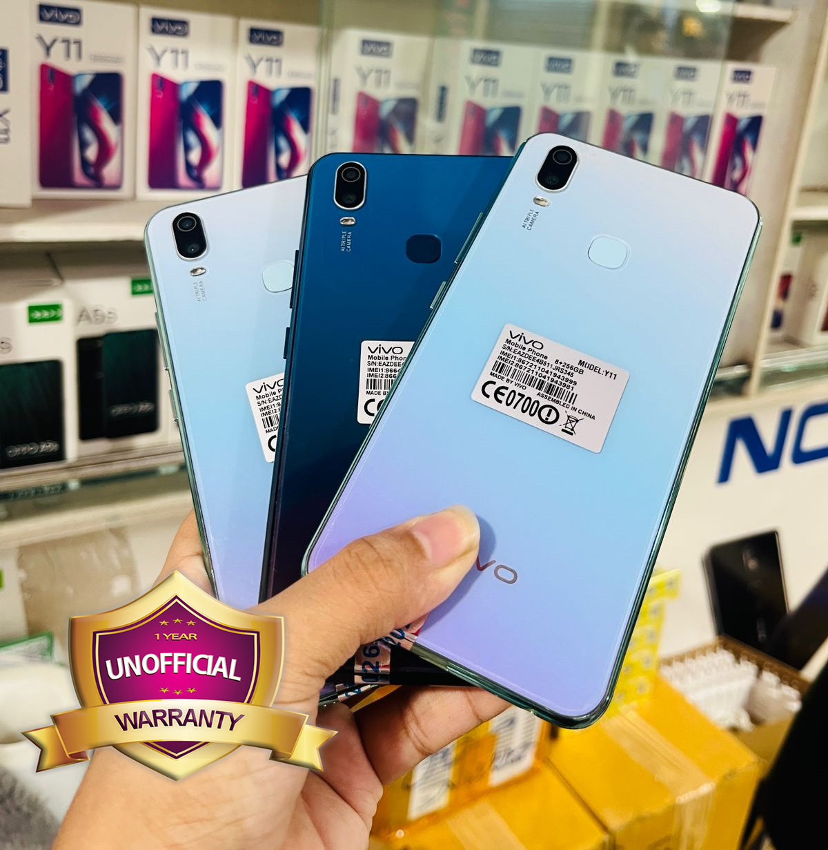 Vivo Y11 8GB RAM 256GB ROM FingerPrint 5000mAh Battery New Smart Phone