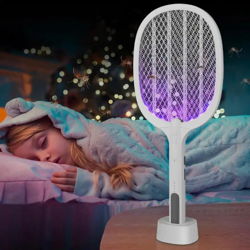 Wedasi Rechargeable Dual Use Electric Mosquito Racket Killer Swatter with LED and Stand