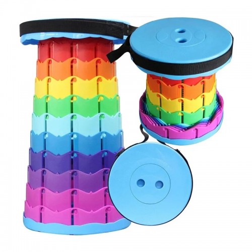 Portable Foldable Telescopic Multicolour Stool 4.0 Indoor Outdoor Use for Adults Kids