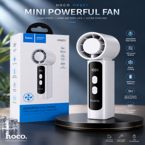 HOCO HX601 20000RPM Powerful Portable Mini Fan